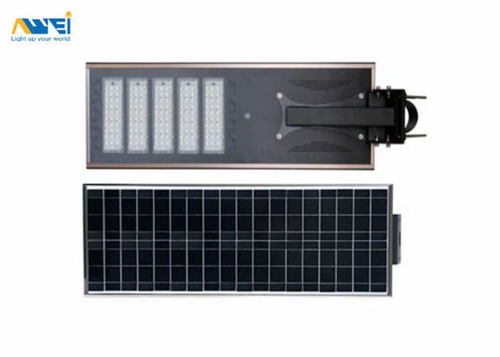 100W روشنایی خیابانی خورشیدی یکپارچه روشنایی بیرونی 160lm / w با 5 سال گارانتی IP66 برای جاده های شهری و مناطق صنعتی