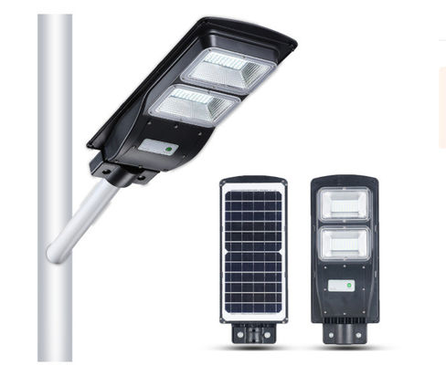 چراغ راه خروجی آلومینیوم ریموت کنترلی IP65 ضد آب 20w 40w 60w همه در یک چراغ خیابان LED خورشیدی